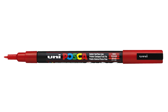 Verfstift Posca PC3M fijn rood afbeelding
