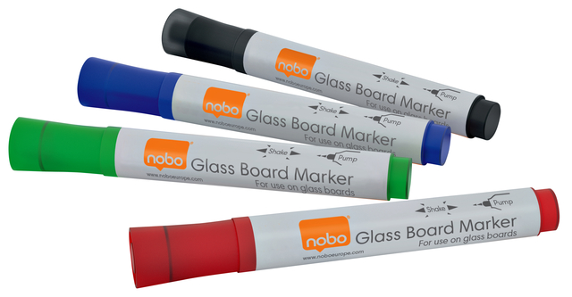 Viltstift Nobo glasbord assorti 4 stuks afbeelding
