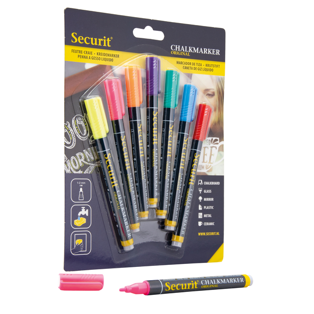 Krijtstift Securit SMA-100 rond ass 1-2mm blister à 7 stuks — Foto 2 van 2