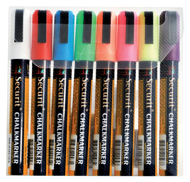 Krijtstift Securit SMA-510 schuin ass 2-6mm blister à 8st afbeelding