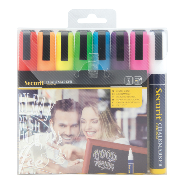 Krijtstift Securit SMA-510 schuin ass 2-6mm blister à 8st
