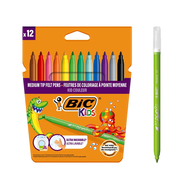 Kleurstiften BicKids kid couleur medium assorti etui à 12 stuks afbeelding