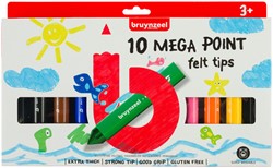 Viltstift Bruynzeel Kids Mega Point assorti 10 stuks