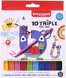 Viltstift Bruynzeel Kids Triple assorti 10 stuks