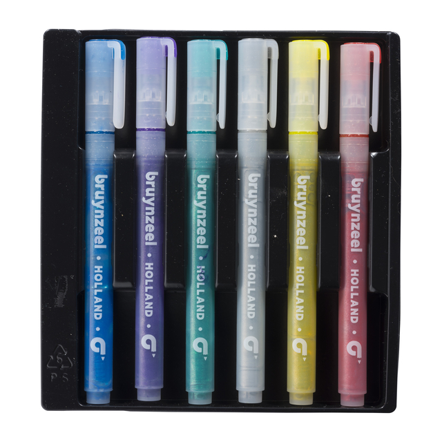 Viltstift Bruynzeel Kids assorti glitter 6 stuks — Foto 2 van 2