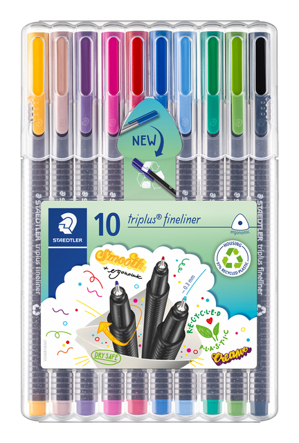 Fineliner Staedtler Triplus 334 assorti 0.3mm 10 stuks