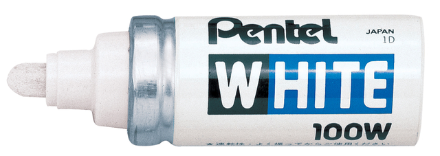Viltstift Pentel 100W rond 4mm wit afbeelding