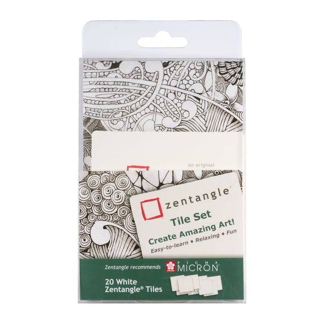 Tekenset Sakura Zentangle set à 20 patronen wit afbeelding