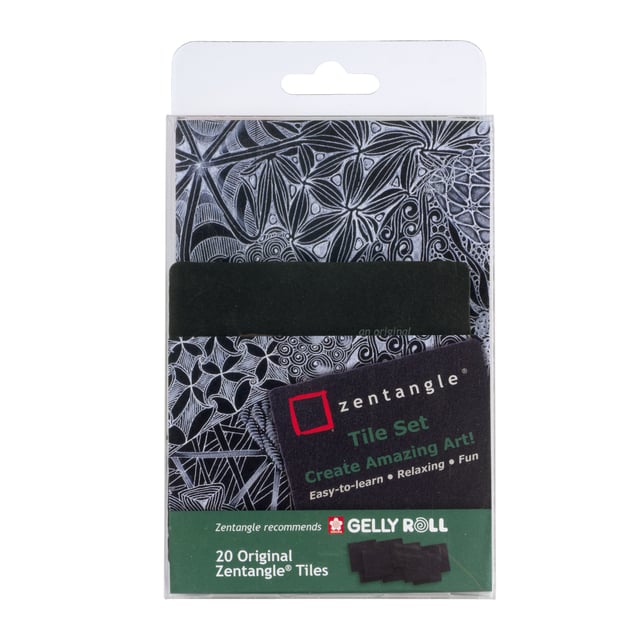 Tekenset Sakura Zentangle set à 20 patronen zwart afbeelding