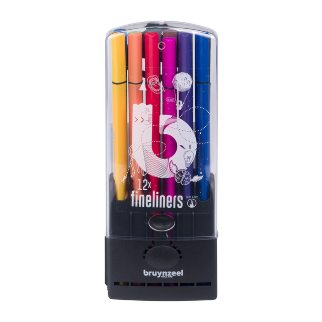 Fineliner Bruynzeel Teens 0,4mm ass 12 stuks afbeelding