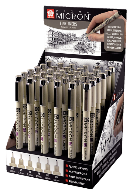Fineliner Sakura Pigma Micron assorti zwart afbeelding
