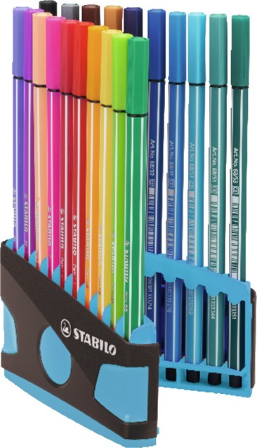 Umeki Mogelijk Arab Viltstift STABILO Pen 68 ColorParade turquoise etui à 20 kleuren