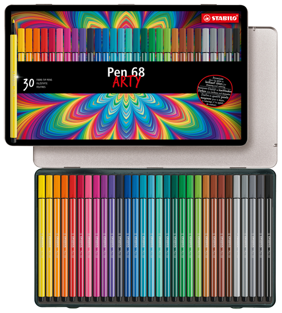 Viltstift STABILO Pen 68/30 Arty medium assorti blik à 30 stuks — Foto 2 van 2