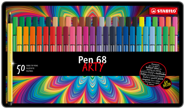 Viltstift STABILO Pen 68/50 Arty medium assorti blik à 50 stuks afbeelding