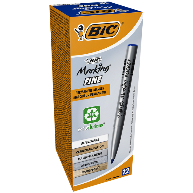 Viltstift Bic 1445 ecolutions rond fijn blauw — Foto 2 van 2