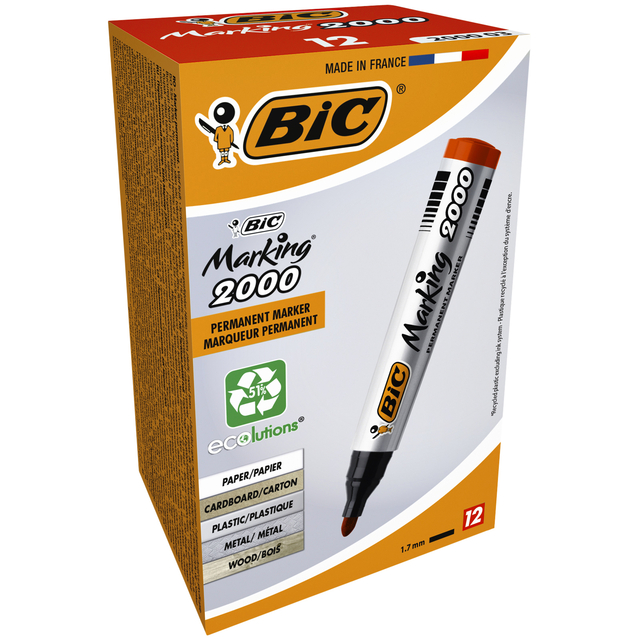 Viltstift Bic 2000 ecolutions rond large rood — Foto 2 van 2