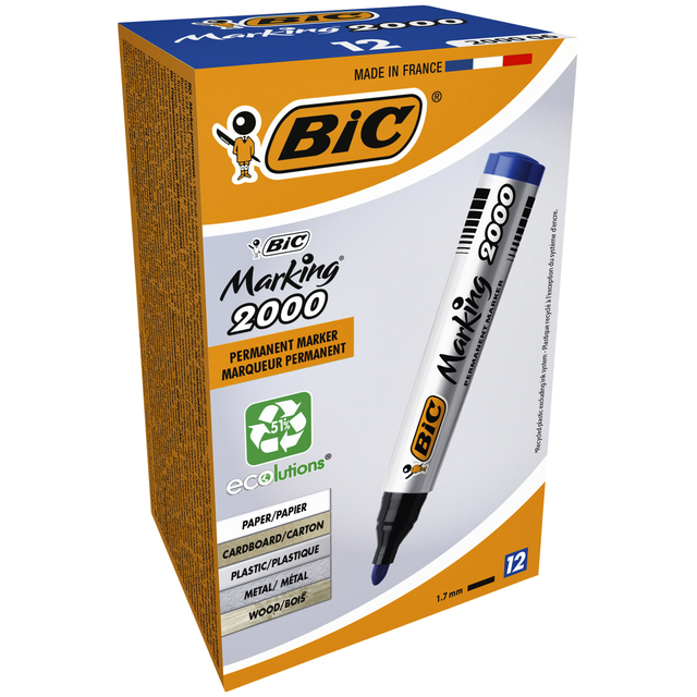 Viltstift Bic 2000 ecolutions rond large blauw — Foto 2 van 2