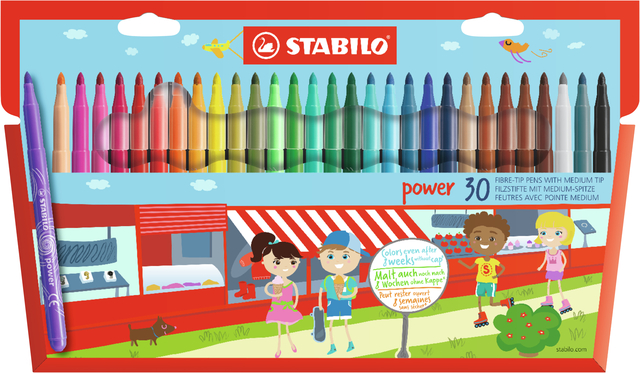 Viltstift STABILO power 280/30 assorti etui à 30 stuks afbeelding