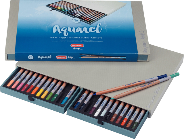 Kleurpotloden Bruynzeel 8835 Design aquarel 24stuks assorti afbeelding