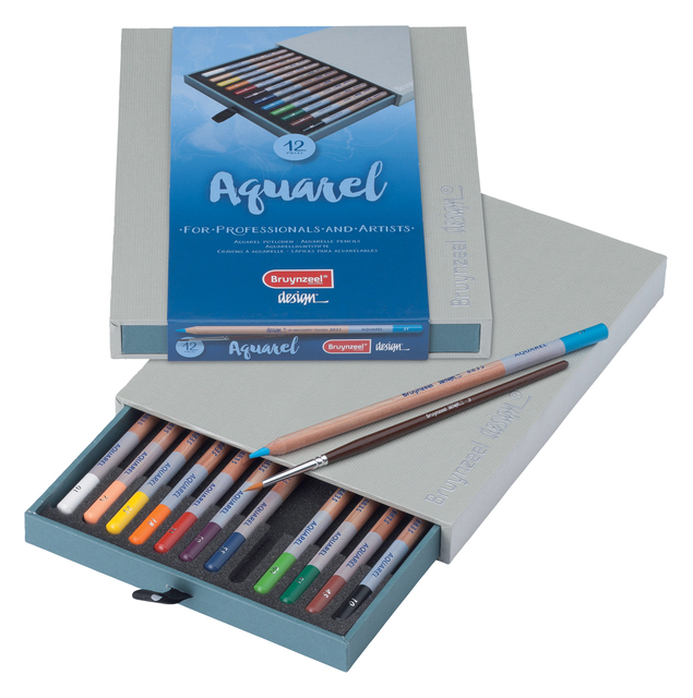 Kleurpotloden Bruynzeel 8835 Design aquarel 12stuks assort afbeelding