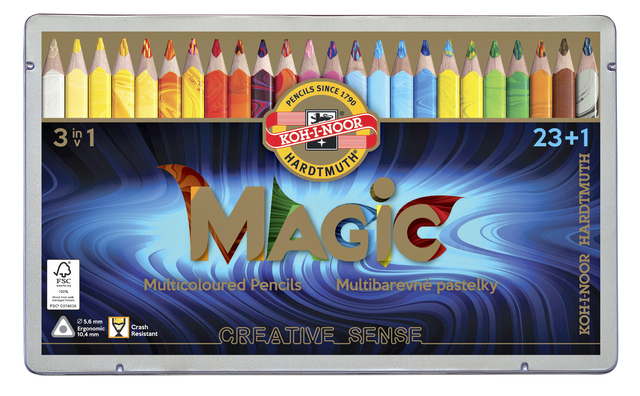Kleurpotloden Koh-i-Noor Jumbo Magic doos 24 kleuren afbeelding