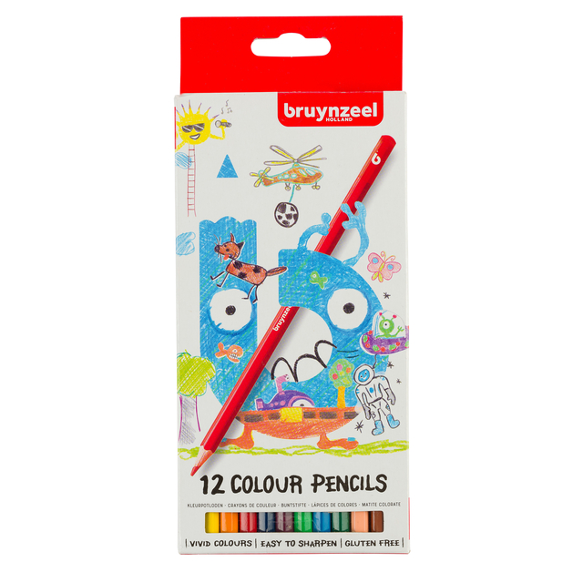 Kleurpotlood Bruynzeel Kids blister à 12 stuks assorti afbeelding