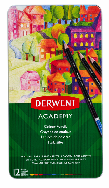 Kleurpotloden Derwent Academy blik à 12 stuks assorti afbeelding
