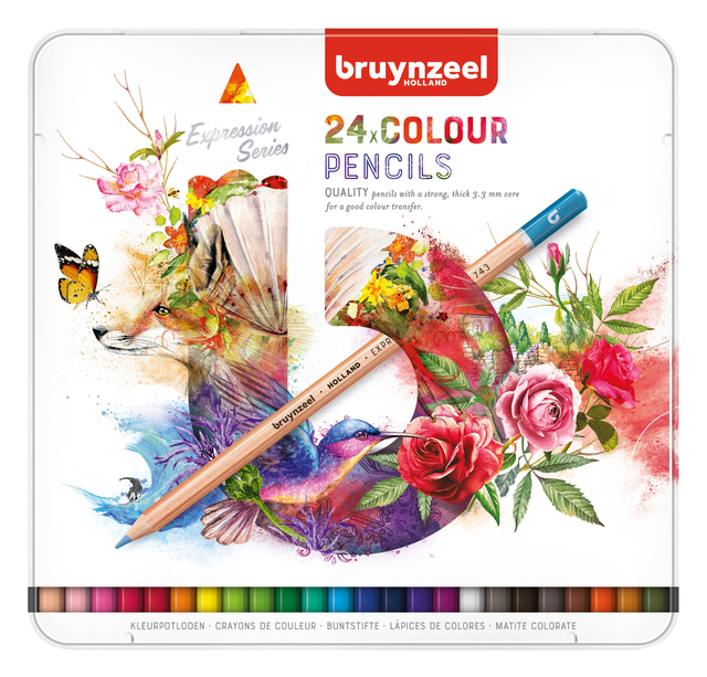 Kleurpotloden Bruynzeel Expression colour blik à 24 stuks afbeelding