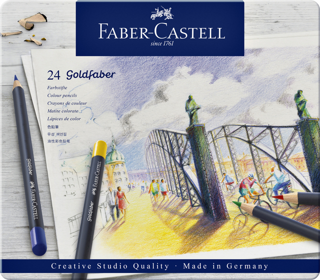 Kleurpotloden Faber-Castell Goldfaber assorti blik à 24 stuks afbeelding