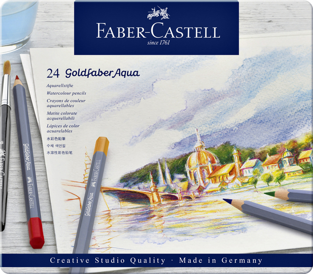 Kleurpotloden Faber-Castell Goldfaber aquarel assorti blik à 24 stuks afbeelding