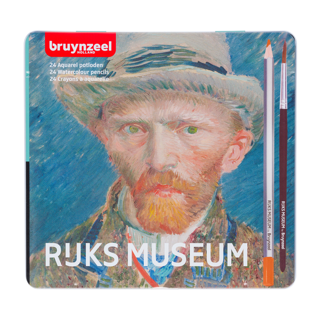 Kleurpotloden Bruynzeel aquarel Van Gogh blik à 24 stuks assorti afbeelding