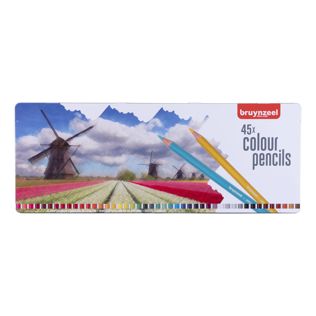 Kleurpotloden Bruynzeel Holland blik à 45 stuks assorti afbeelding