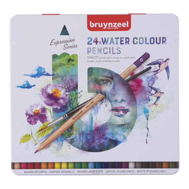 Aquarelpotlood Bruynzeel Expression set à 24 stuks assorti afbeelding