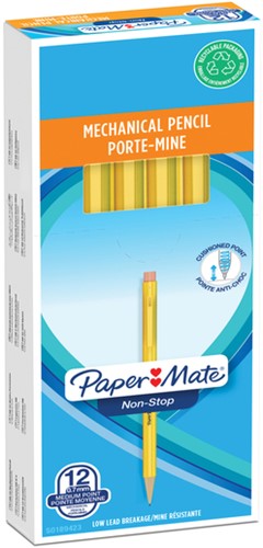 Vulpotlood Paper Mate non stop 0.7mm HB met clip en gum geel