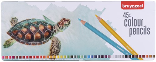 Kleurpotloden Bruynzeel Creatives schildpad assorti blik à 45 stuks