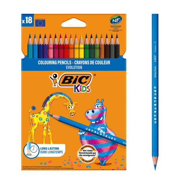 Kleurpotloden BicKids Evolution ecolutions ass blister à 18st afbeelding