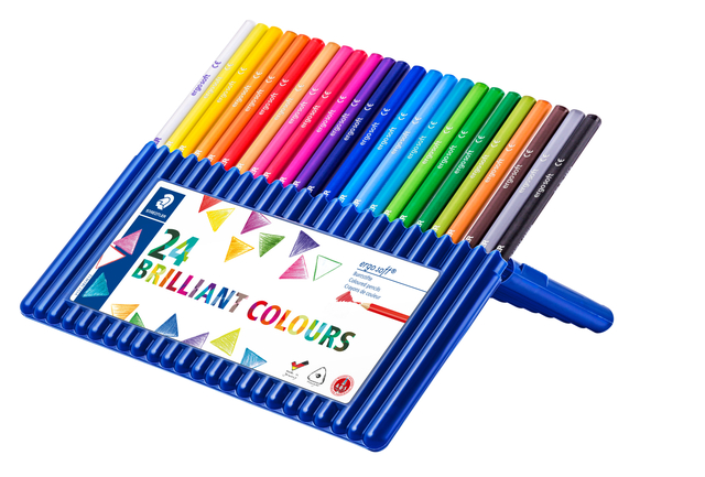 Kleurpotloden Staedtler Ergosoft driekantig 24stuks assorti afbeelding