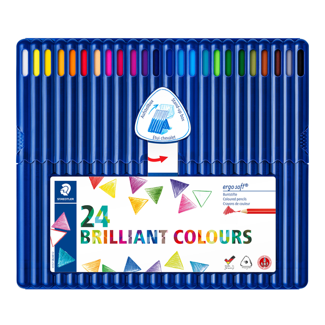 Kleurpotloden Staedtler Ergosoft driekantig 24stuks assorti — Foto 2 van 2