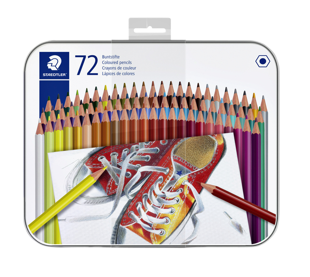 Kleurpotlood Staedtler 175 6kantig assorti blik à 72 kleuren afbeelding