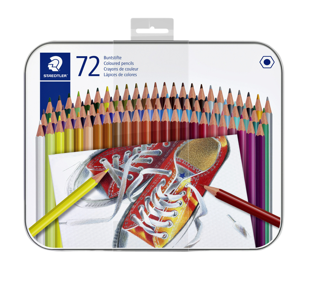 Kleurpotlood Staedtler 175 6kantig assorti blik à 72 kleuren afbeelding