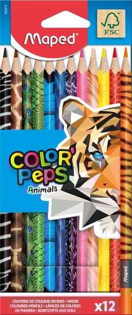 Kleurpotlood Maped Color&apos;Peps Animals set à 12 kleuren afbeelding