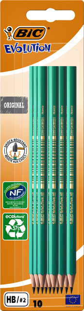 Potlood Bic Evolution ecolutions 655 zeshoekig HB blister à 10 stuks afbeelding