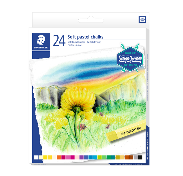 Pastelkrijt Staedtler karat zacht assorti set à 24 stuks afbeelding