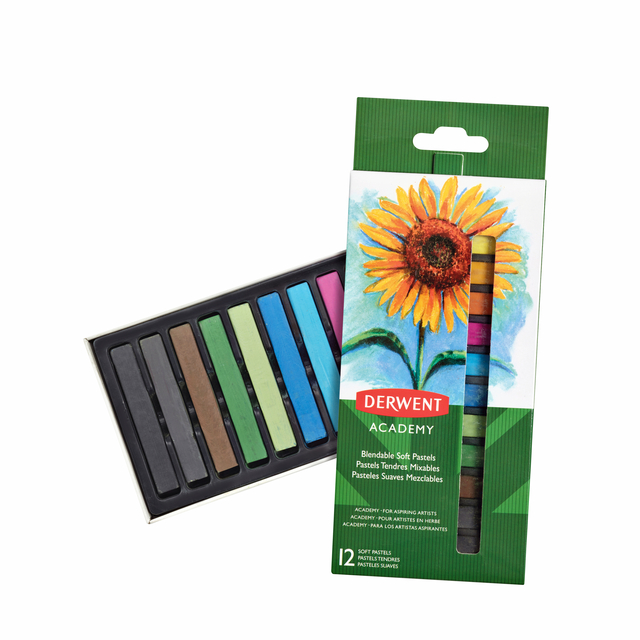 Pastelkrijt Derwent Academy zacht blister à 12 stuks assorti afbeelding