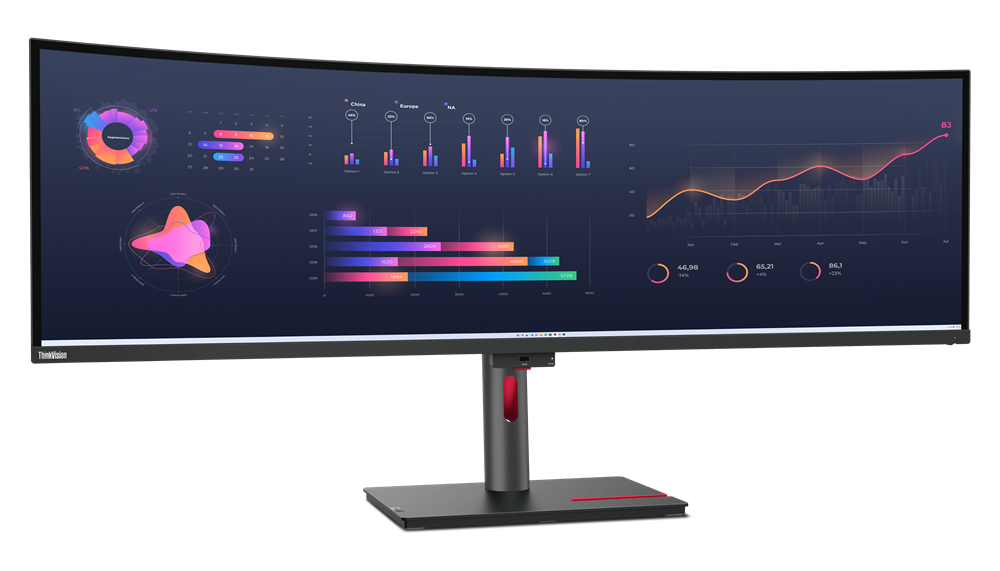 Lenovo ThinkVision P49w-30 LED display 124,5 cm (49") 5120 x 1440 Pixels DQHD Zwart afbeelding