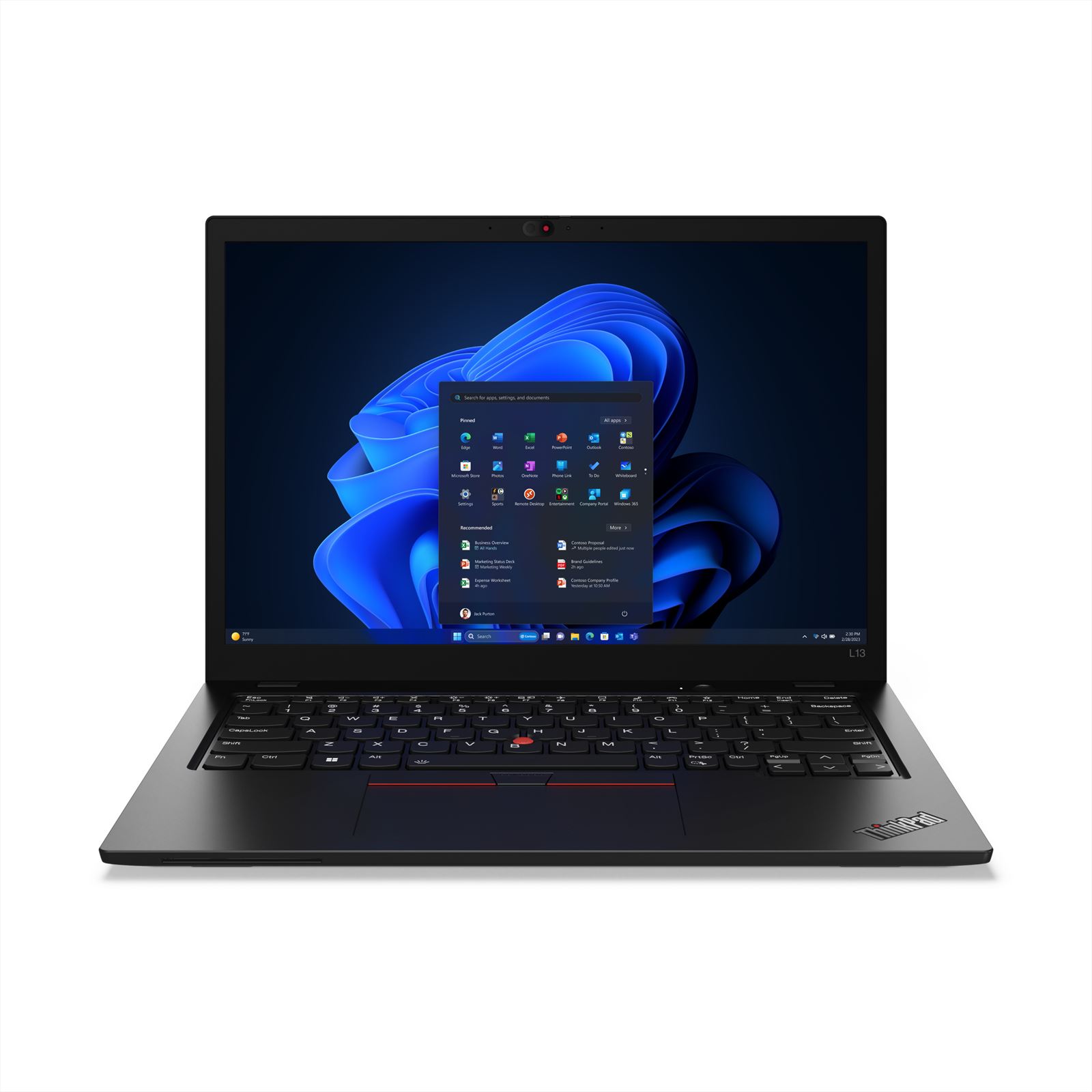 Lenovo ThinkPad L13 Gen 5 (Intel) Intel Core Ultra 5 125U Laptop 33,8 cm (13.3") WUXGA 16 GB LPDDR5-SDRAM 512 GB SSD Wi-Fi 6E (802.11ax) Windows 11 Pro Zwart afbeelding