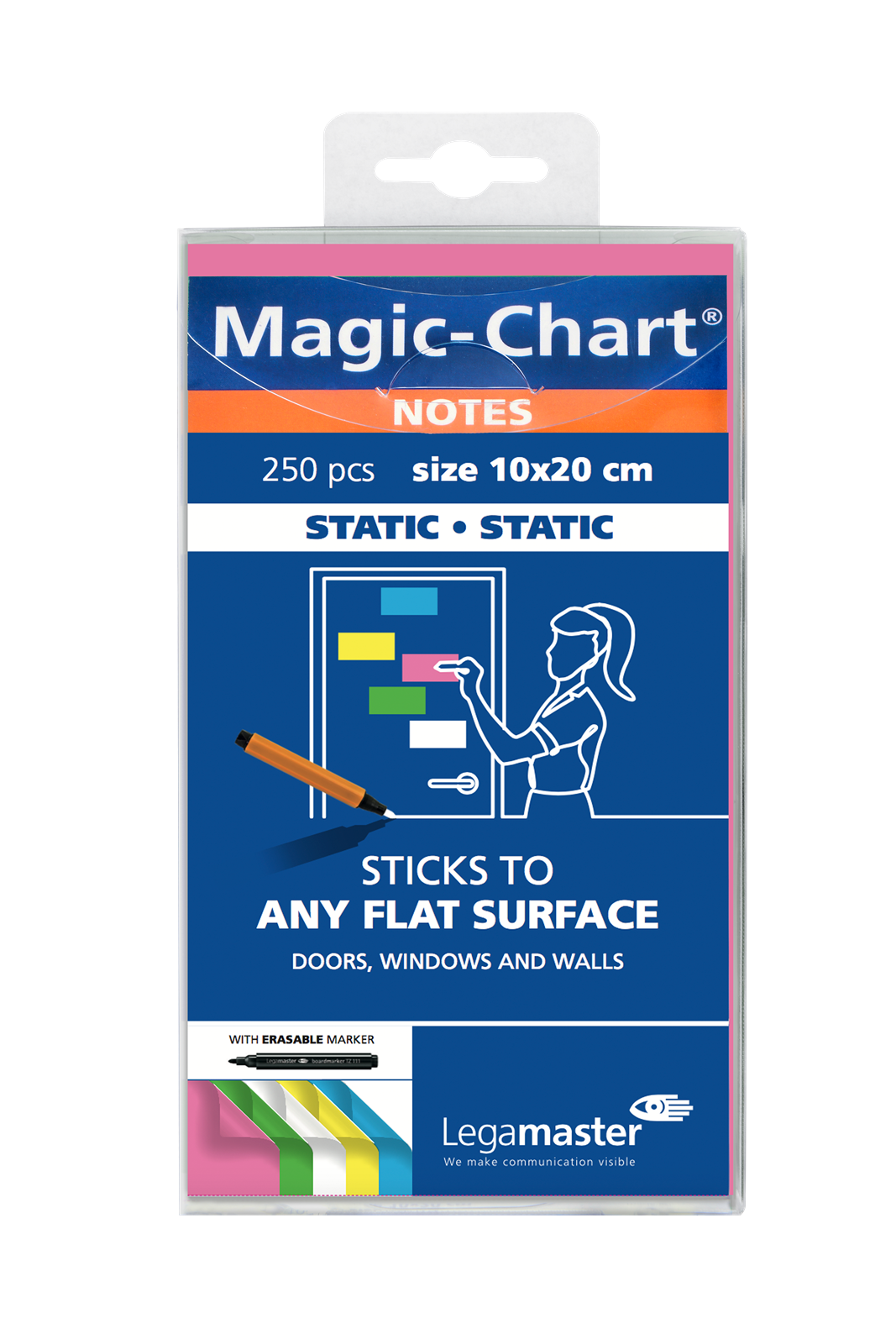 Legamaster Magic-Chart notes 10x20cm assorti 250st afbeelding
