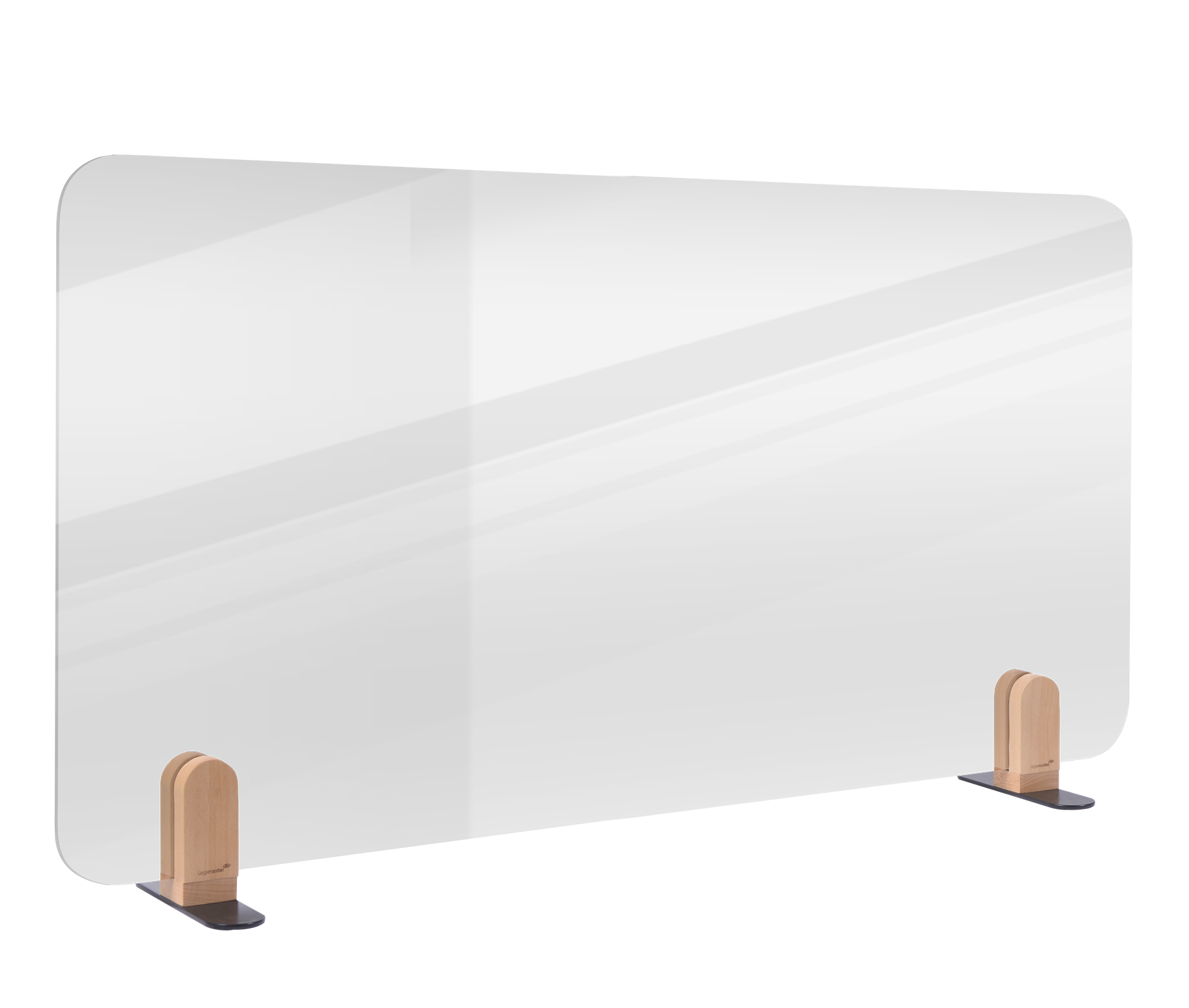 Legamaster ELEMENTS bureauscherm doorzichtig 60x120cm houders afbeelding