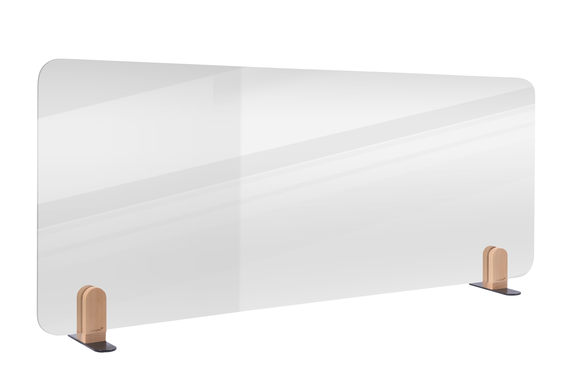 Legamaster ELEMENTS bureauscherm doorzichtig 60x160cm houders afbeelding