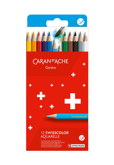 Kleurpotloden Caran D&apos;ache aquarel doos à 12 stuks afbeelding